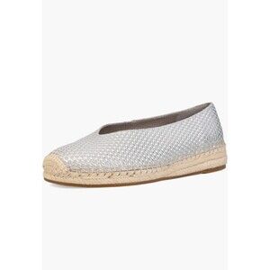 New Eileen Fisher Petals Metallic Slip On Espadrille Flats Shoes Wmn 9 M Leather